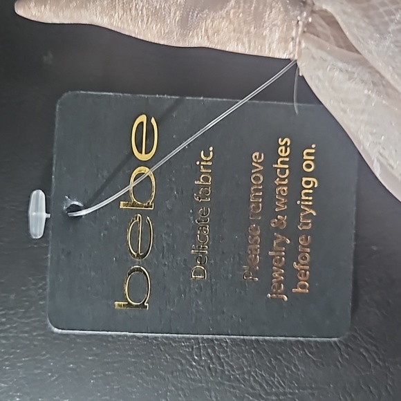 BEBE Fit and Flare Mauve Pink Embroidered 3 Layer Skirt womens size 6 NWT - Picture 4 of 12